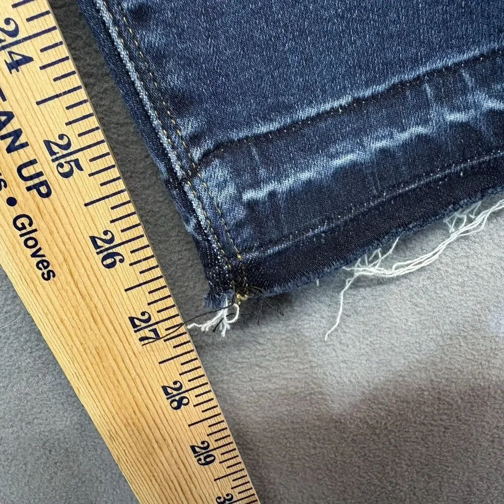 SPANX Jeans Size XL Pull On Jeggings Skinny Denim Stretch Raw‎ Hem Distressed